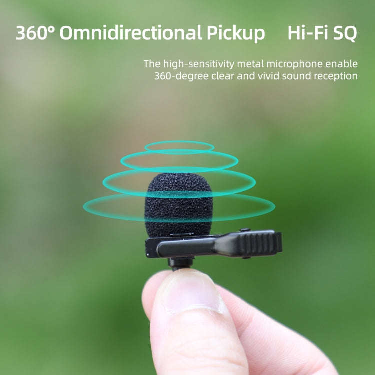 For Insta360 Ace / Ace Pro Sunnylife Lavalier Clip Type-C Recording Microphone (Black)