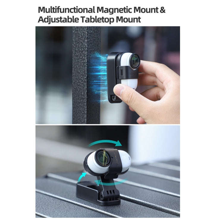 For Insta360 GO3 / GO 3S Sunnylife 360 Rotation Foldable Magnetic Mount (Black)