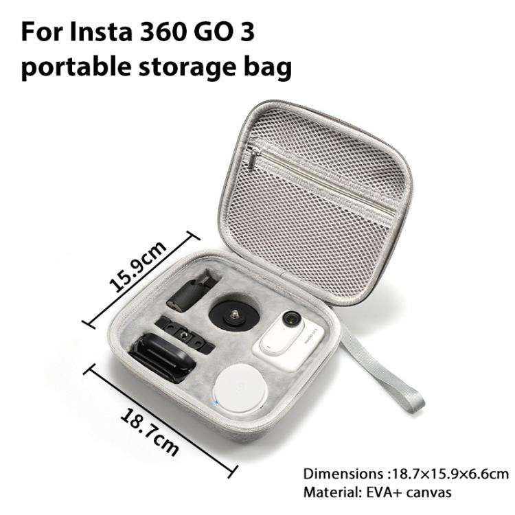 For Insta360 GO 3 / GO 3S Portable EVA Storage Box Case (Grey)
