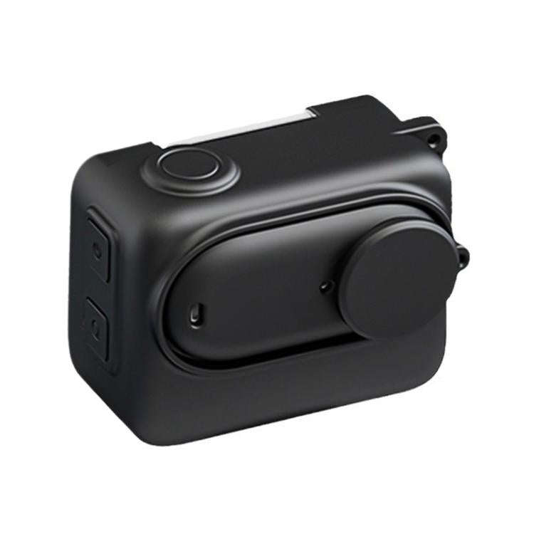 For Insta360 GO 3S Camera Charging Case Silicone Case with Lens Cap & Strap (Black)