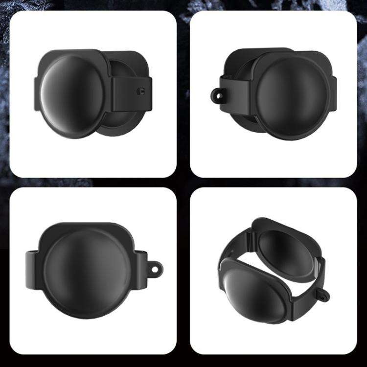 For Insta360 X5 Camera Body Cover Silicone Case with Lens Cover (Black)