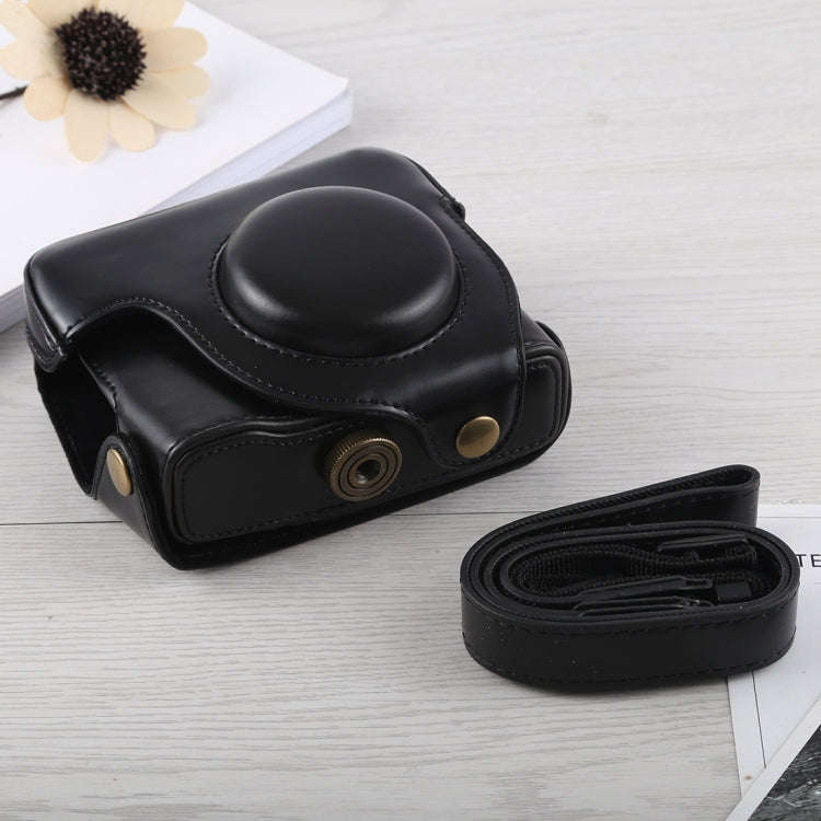 Full Body Camera PU Leather Case Bag with Strap for Canon G16 (Black)
