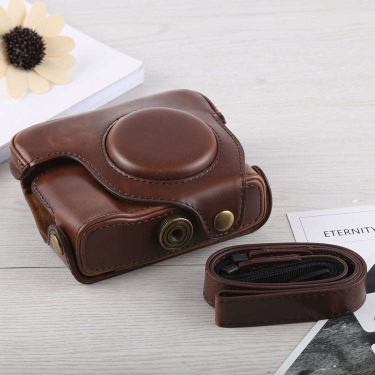 Full Body Camera PU Leather Case Bag with Strap for Canon G16 (Coffee)