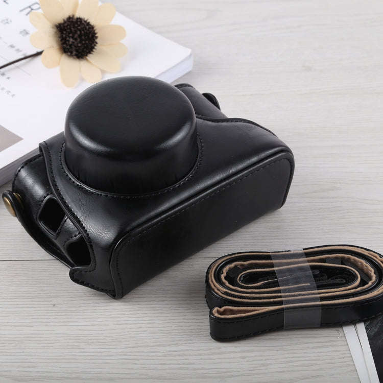 Full Body Camera PU Leather Case Bag with Strap for Fujifilm X100F (Black)