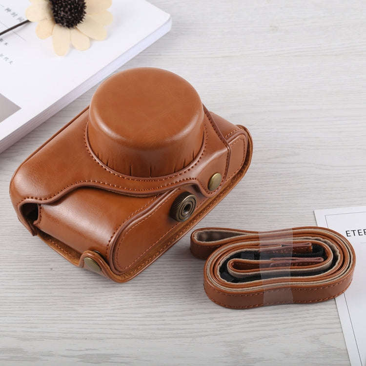 Full Body Camera PU Leather Case Bag with Strap for Fujifilm X100F (Brown)