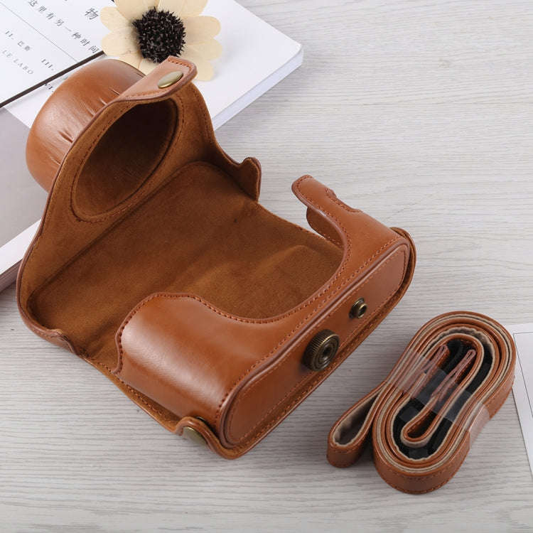 Full Body Camera PU Leather Case Bag with Strap for Fujifilm X100F (Brown)