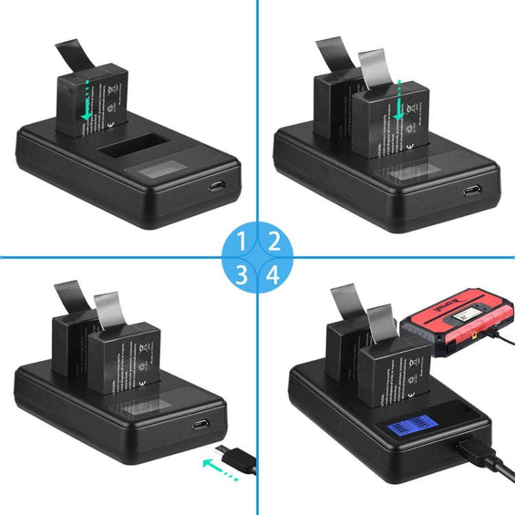 SJCAM SJ7000 / SJ6000 / SJ5000 / SJ4000 Battery LCD Screen Dual Batteries Charger, Displays Charg...