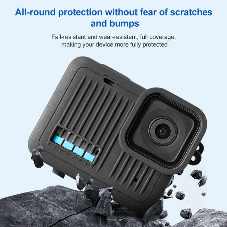 For GoPro HERO 2024 Silicone Protective Case Side Interface Cover with Wrist Strap & Lens Cover (...