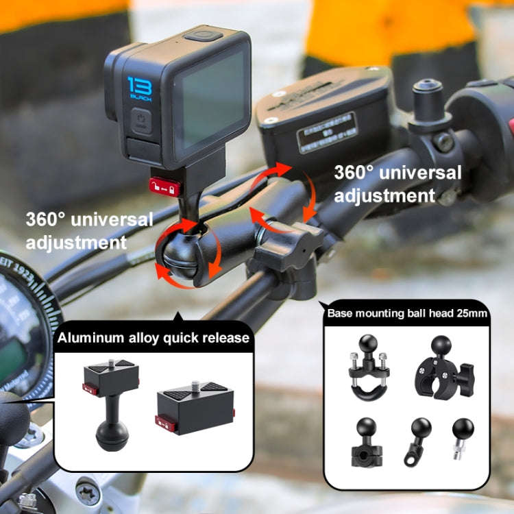 Metal Quick Release Base Adapter for GoPro, Insta360, DJI and Other Action Cameras (Black)