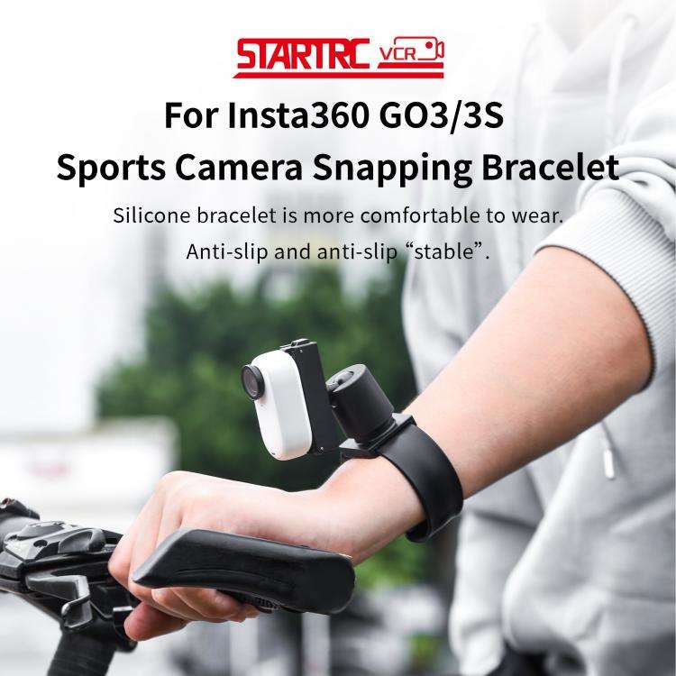 For Insta360 GO 3S / GO 3 STARTRC Silicone Wristband Snap Ring Quick Release Fixed Adapter Mount ...