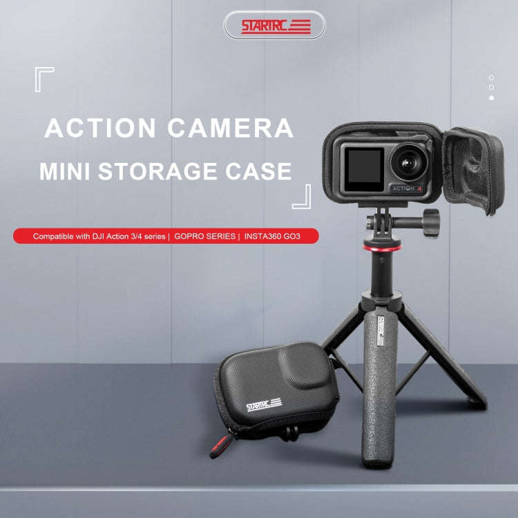 STARTRC Camera PU Carry Case For Insta360 GO3 / DJI Action 3 / 4 / 5 Pro (Black)