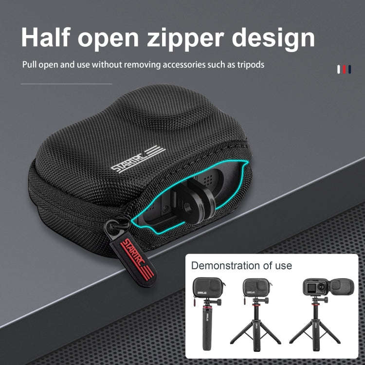 STARTRC Camera PU Carry Case For Insta360 GO3 / DJI Action 3 / 4 / 5 Pro (Black)
