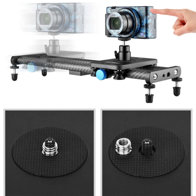 YELANGU L140T-A 40cm Carbon Fiber Slide Rail Track with Phone Clamp & BallHead Adapter for Smartp...