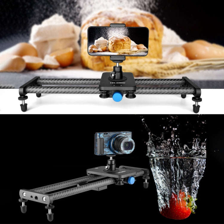 YELANGU L140T-A 40cm Carbon Fiber Slide Rail Track with Phone Clamp & BallHead Adapter for Smartp...