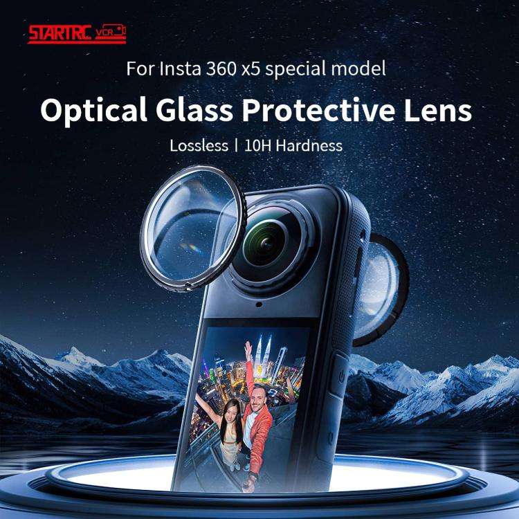 For insta360 X5 STARTRC Swivel Protective Lens Guad Glass Lens Cover