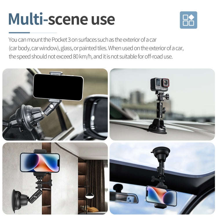 STARTRC Suction Cup Holder Bracket with Phone Clamp (Black)