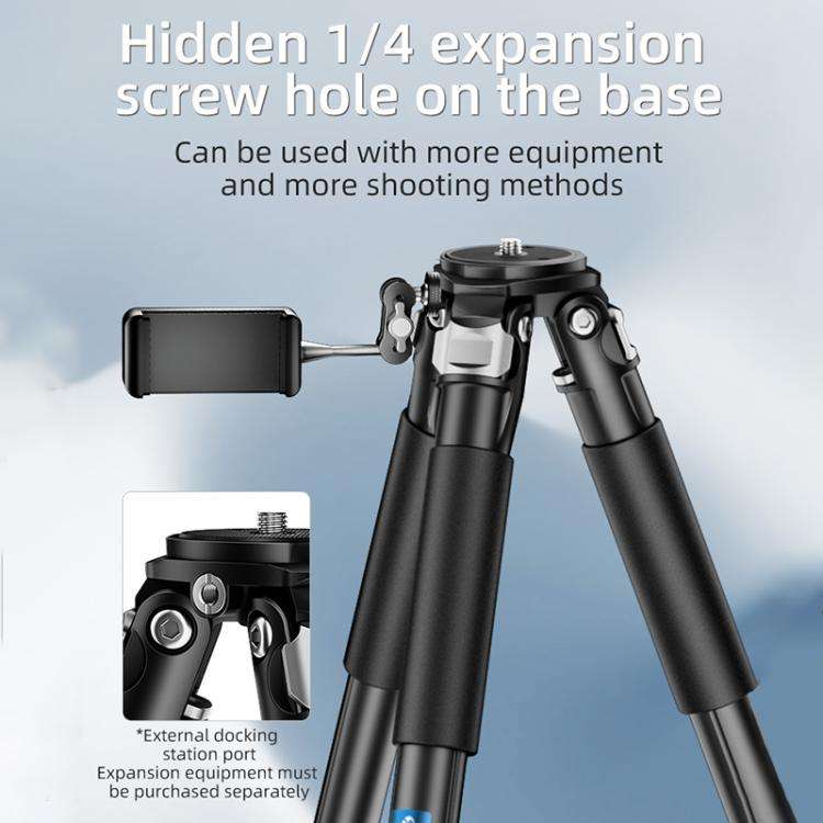 BEXIN RK264 Portable Collapsible Aluminum Alloy Camera Tripod (Black)