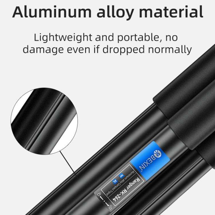 BEXIN RK264 Portable Collapsible Aluminum Alloy Camera Tripod (Black)