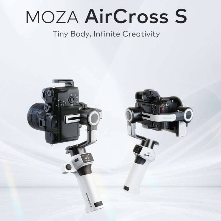 MOZA AirCross S 3 Axis Foldable Handheld Gimbal Stabilizer for DSLR Cameras and Smart Phone (White)