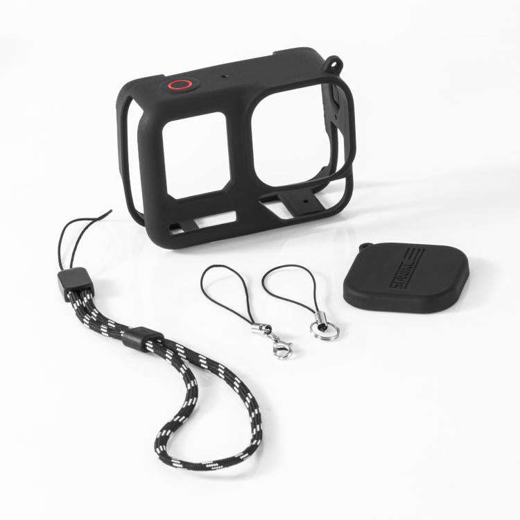 For Insta360 Ace Pro 2 STARTRC Body Silicone Case with Lens Cap & Lanyard (Black)