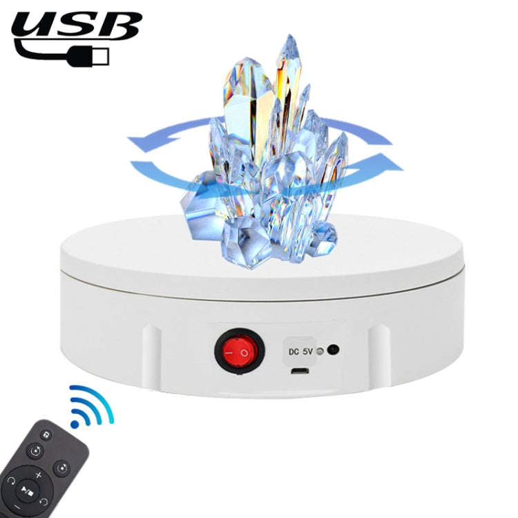 22cm USB Charging Rotating Display Stand Video Shooting Props Turntable, Load: 10kg, No Battery(W...