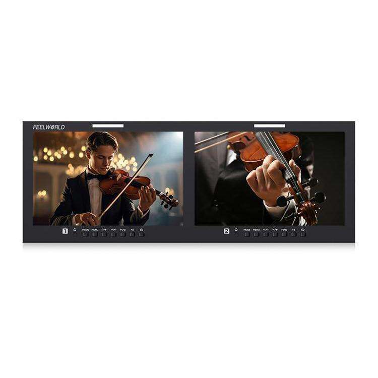 FEELWORLD D101 PLUS Dual 10.1 inch 4RU Rackmount Monitor 4K HDMI SDI 1920 x 1200 IPS Monitor (EU ...