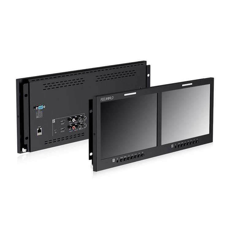 FEELWORLD D101 PLUS Dual 10.1 inch 4RU Rackmount Monitor 4K HDMI SDI 1920 x 1200 IPS Monitor (EU ...