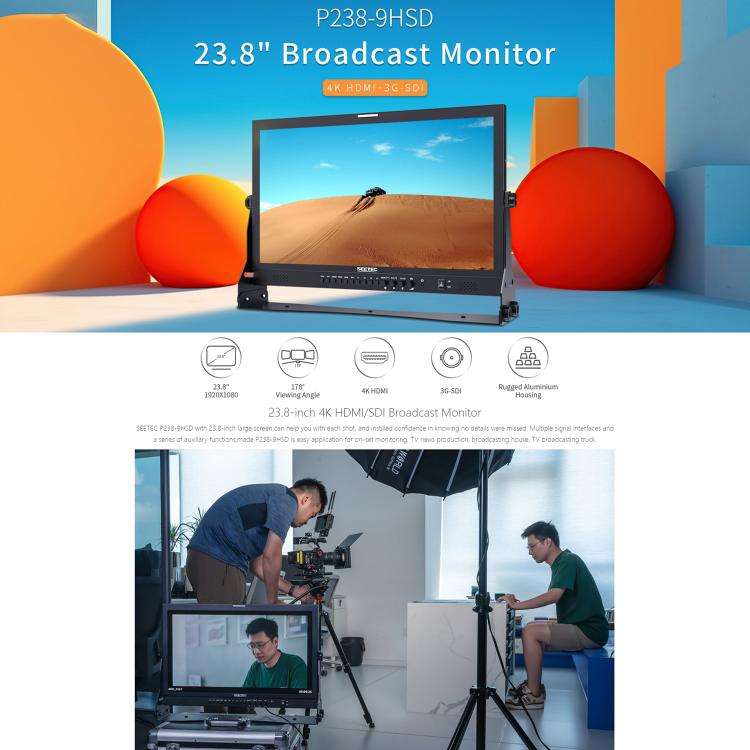 SEETEC P238-9HSD 23.8 inch 3G-SDI 4K HDMI Pro Broadcast LCD Monitor IPS Full HD 1920x1080 Monitor...