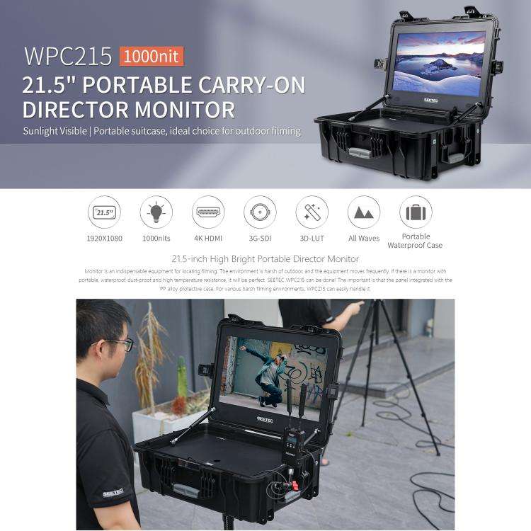 SEETEC WPC215 21.5 inch 1000nit High Bright Portable Carry-on Director Monitor Full HD 1920x1080 ...
