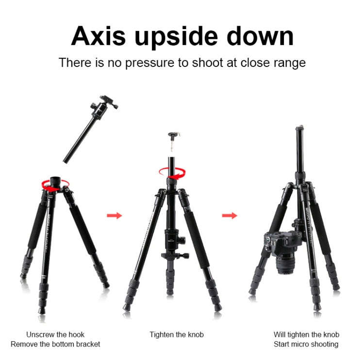 TRIOPO M2508 Multifunction Adjustable 4-Section Portable Aluminum Alloy Tripod Monopod with D-2A ...