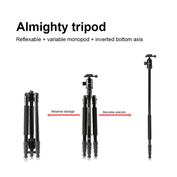 TRIOPO M2508 Multifunction Adjustable 4-Section Portable Aluminum Alloy Tripod Monopod with D-2A ...