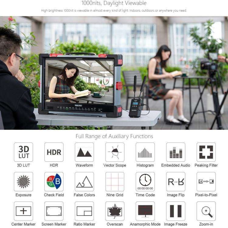 SEETEC P215 PRO-CO 21.5 inch 1000nit High Bright Portable Protective Broadcast Monitor Full HD 19...