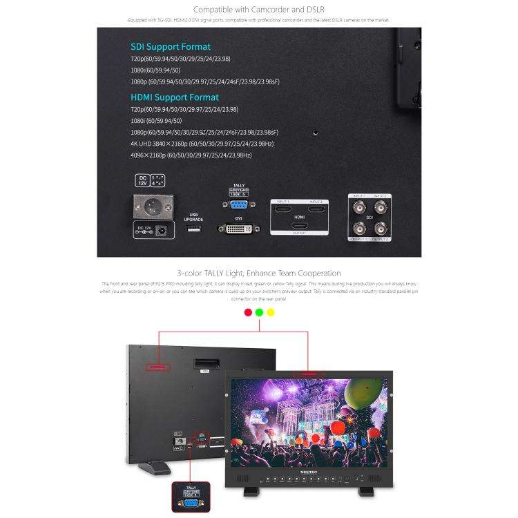 SEETEC P215 PRO 21.5 inch 1000nit High Bright Broadcast Monitor Full HD 1920x1080 Monitor(EU Plug)