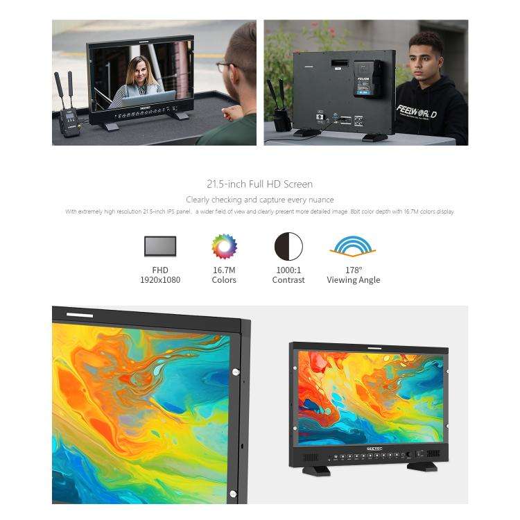 SEETEC P215 PRO 21.5 inch 1000nit High Bright Broadcast Monitor Full HD 1920x1080 Monitor(EU Plug)