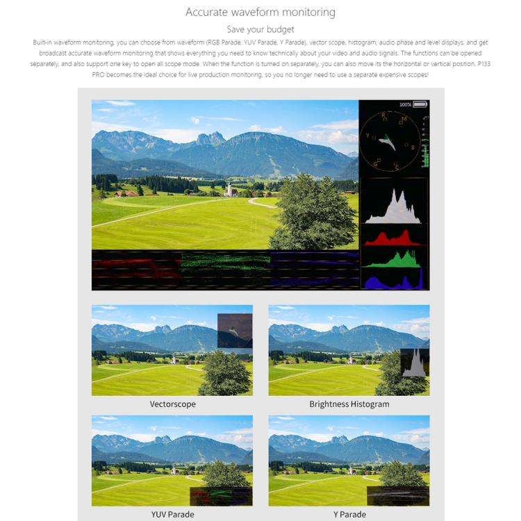 SEETEC P133 PRO 13.3 inch 1000nit High Bright Broadcast Monitor Full HD 1920x1080 Monitor (EU Plug)