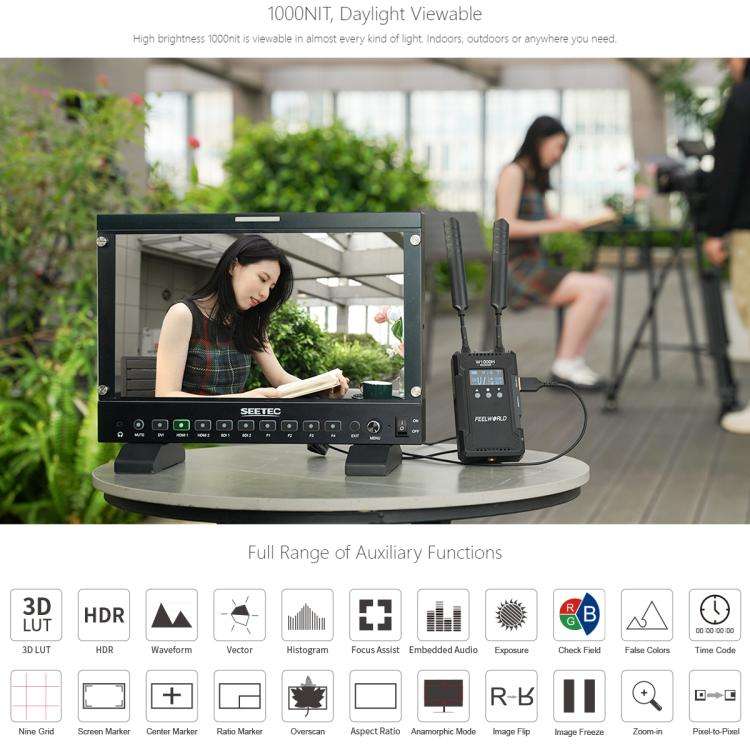 SEETEC P133 PRO 13.3 inch 1000nit High Bright Broadcast Monitor Full HD 1920x1080 Monitor (EU Plug)