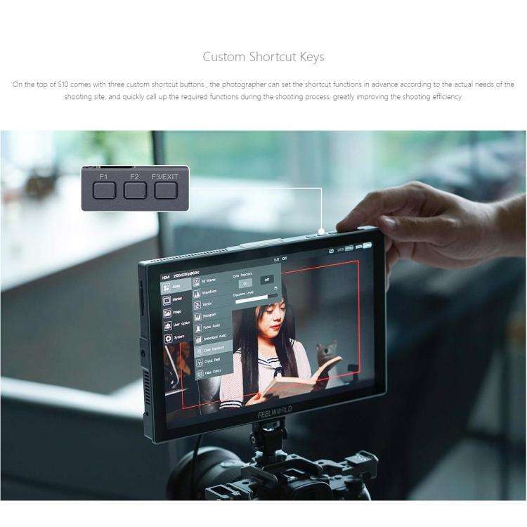 FEELWORLD S10 10.1 inch 12G SDI HDMI2.0 Camera Field Monitor High Brightness 1200nit Touchscreen ...