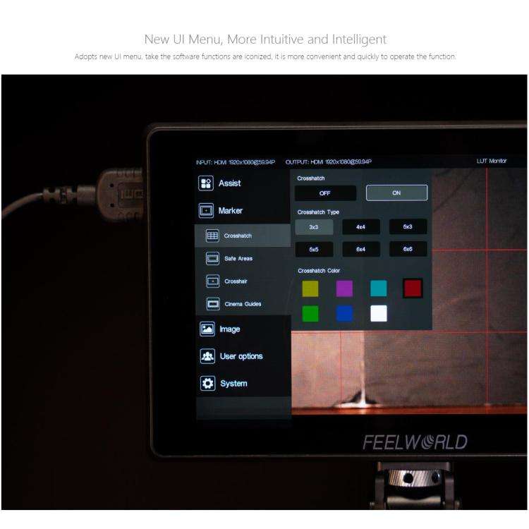 FEELWORLD SH7 7 inch Ultra Bright 2200nit On-camera Monitor SDI HDMI Cross Conversion Monitor (Bl...