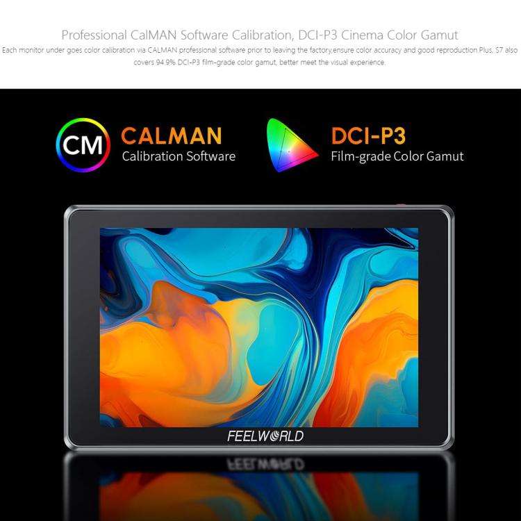 FEELWORLD S7 7 inch 12G SDI HDMI2.0 Camera Field Monitor High Brightness1600nit Touchscreen Monit...