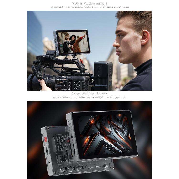 FEELWORLD S7 7 inch 12G SDI HDMI2.0 Camera Field Monitor High Brightness1600nit Touchscreen Monit...