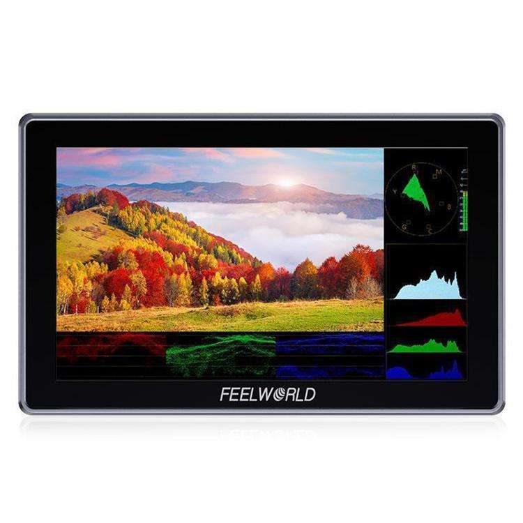 FEELWORLD H5 5.5 inch 12G SDI HDMI 2.0 Camera Field Monitor High Brightness 1200nit Touchscreen M...