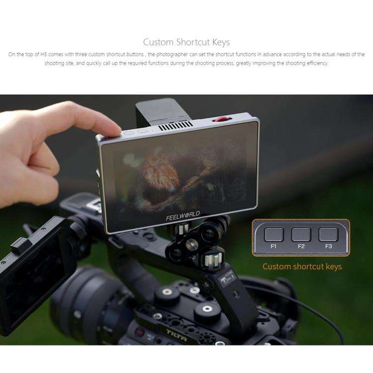 FEELWORLD H5 5.5 inch 12G SDI HDMI 2.0 Camera Field Monitor High Brightness 1200nit Touchscreen M...