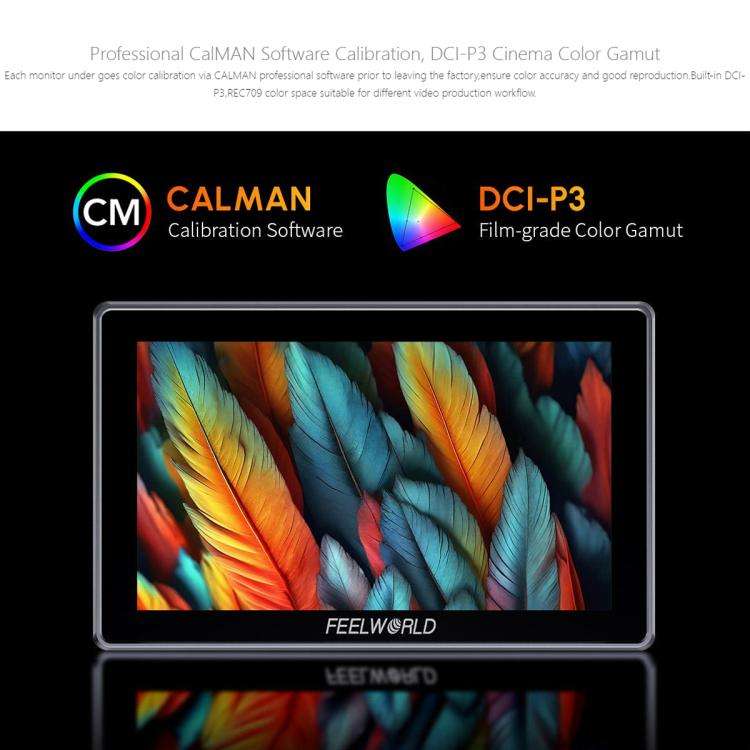FEELWORLD H5 5.5 inch 12G SDI HDMI 2.0 Camera Field Monitor High Brightness 1200nit Touchscreen M...