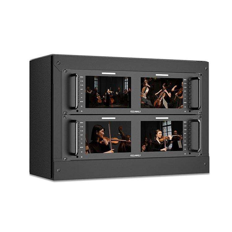 FEELWORLD D71 PLUS-H Dual 7 inch 3RU Rackmount Monitor 4K HDMI 1920 x 1200 IPS Monitor (EU Plug)