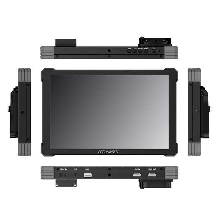 FEELWORLD T10 10.1 inch Aluminium DSLR Camera Field Monitor Touch Screen 4K HDMI Monitor (Black)