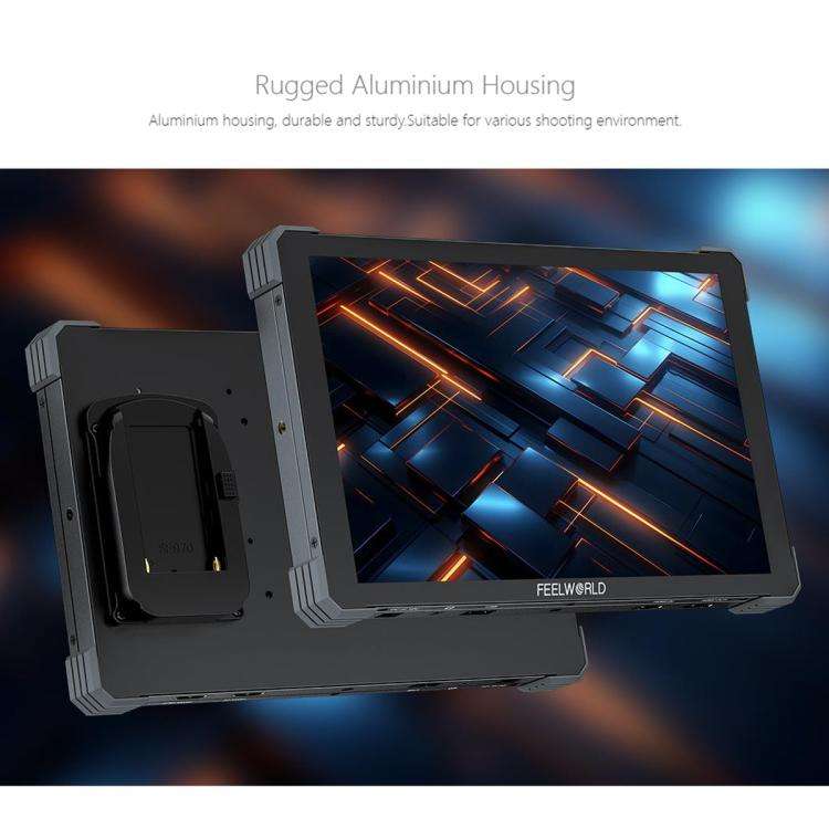FEELWORLD T10 10.1 inch Aluminium DSLR Camera Field Monitor Touch Screen 4K HDMI Monitor (Black)