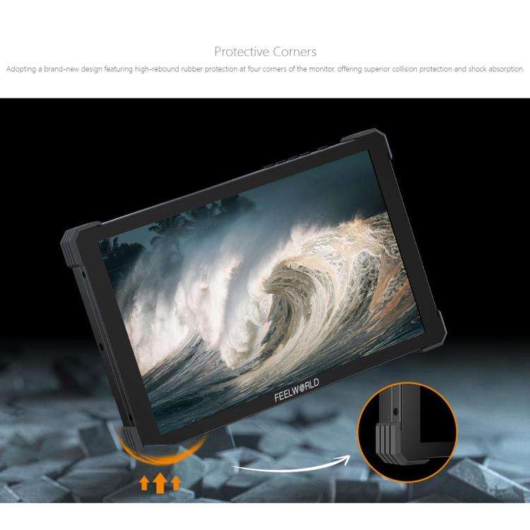 FEELWORLD T10 10.1 inch Aluminium DSLR Camera Field Monitor Touch Screen 4K HDMI Monitor (Black)