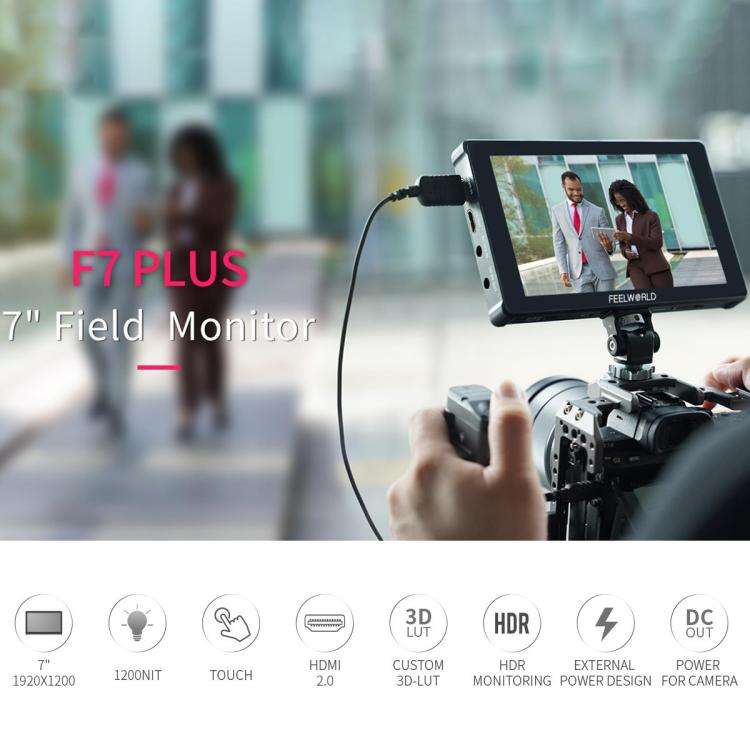 FEELWORLD F7 PLUS 7 inch DSLR Camera Field Monitor Touch Screen 4K HDMI High Brightness 1200nit M...