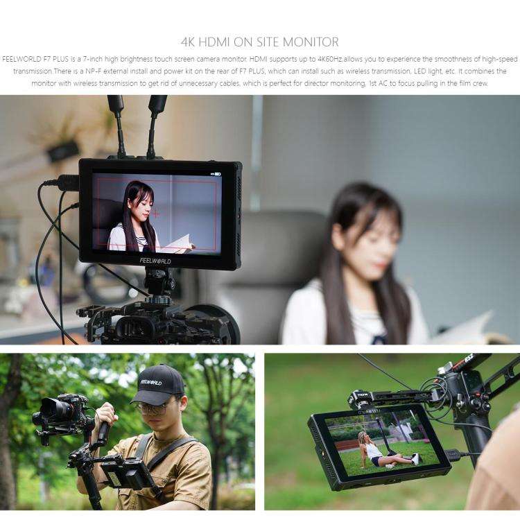 FEELWORLD F7 PLUS 7 inch DSLR Camera Field Monitor Touch Screen 4K HDMI High Brightness 1200nit M...
