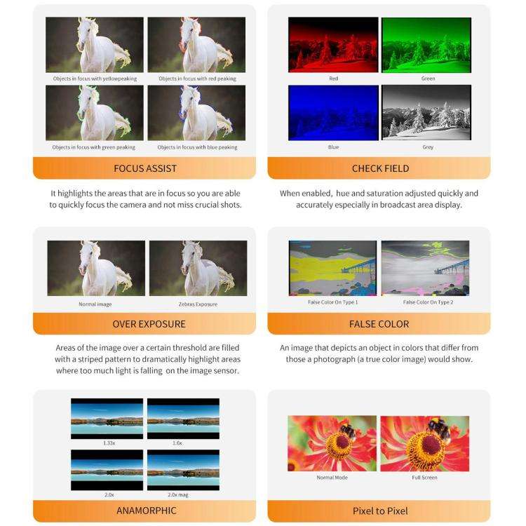 FEELWORLD P6X 5.5 inch Aluminium DSLR Camera Field Monitor Touch Screen 4K HDMI High Brightness 1...